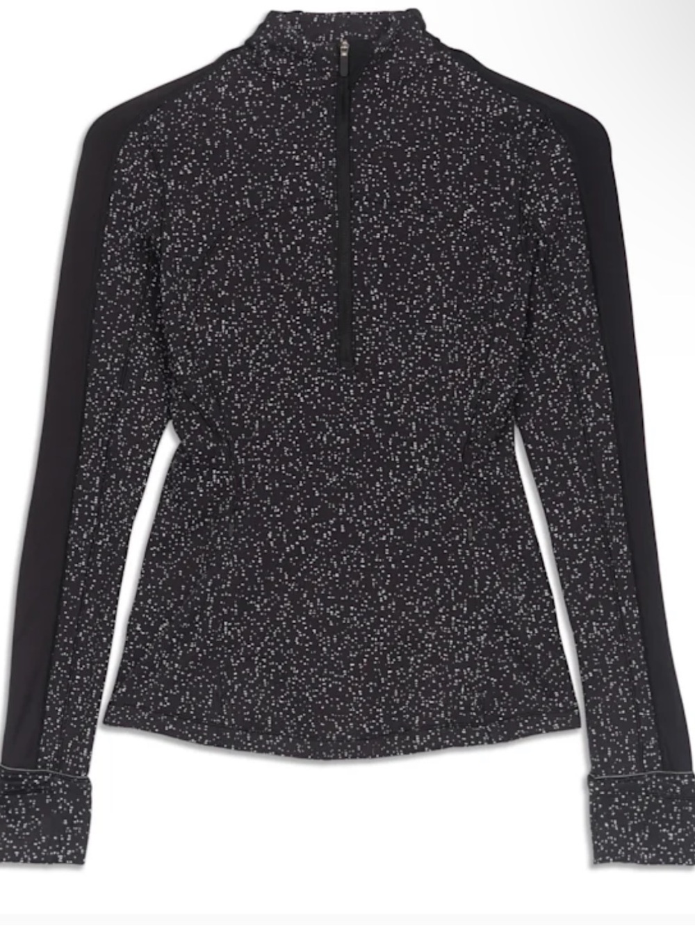 lululemon athletica Black Speckled Half-Zip Long Sleeve Top